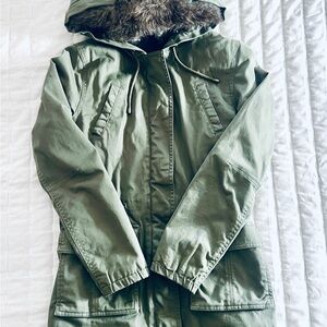 Banana Republic Factory Olive Hooded Utility Jacket